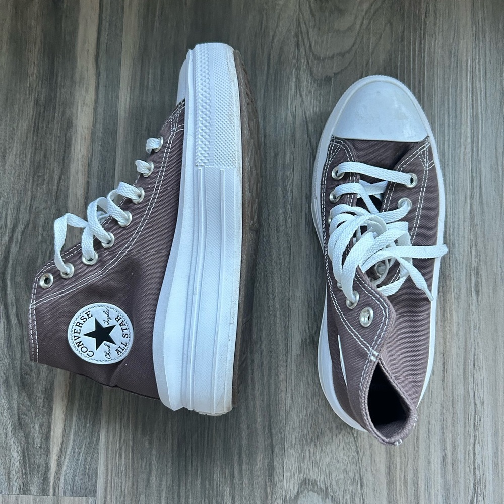 Women’s Converse High-Tops in Brown and White